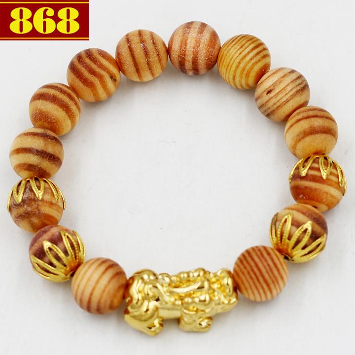 Chuỗi tay gỗ Huyết long 15 ly charm Tỳ hưu A530