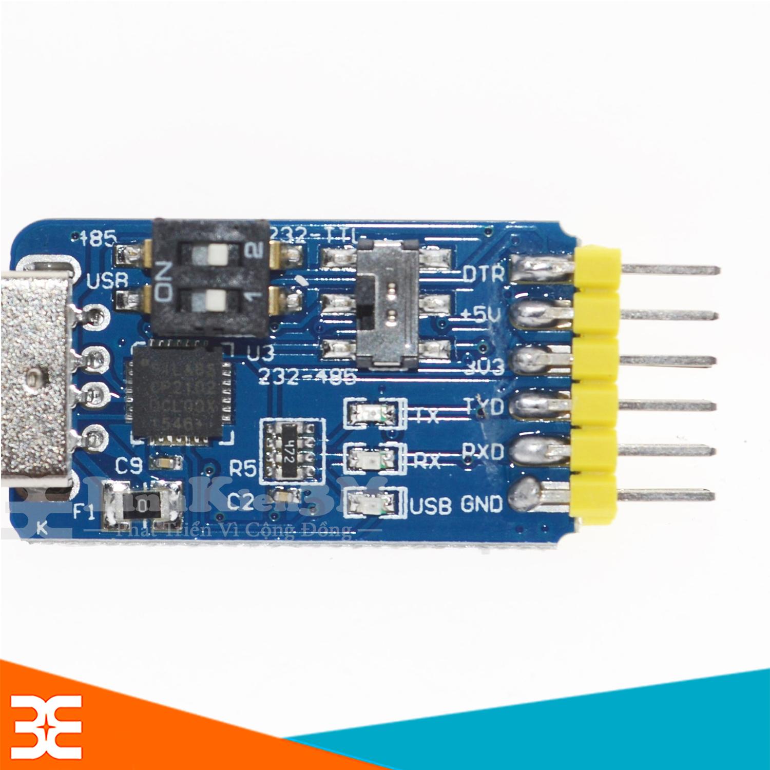 USB TO COM CP2102 TTL RS232/485 3V3 / 5V V2