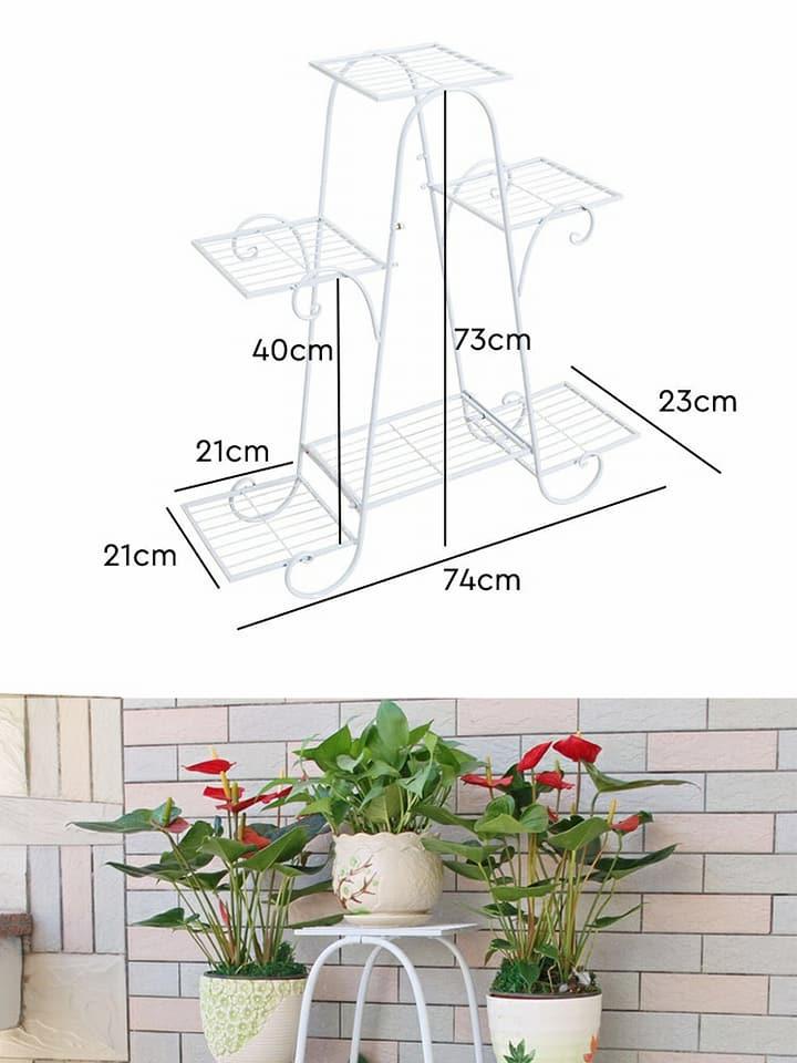Kệ sắt để chậu hoa , cây cảnh – 4 tầng 6 chậu