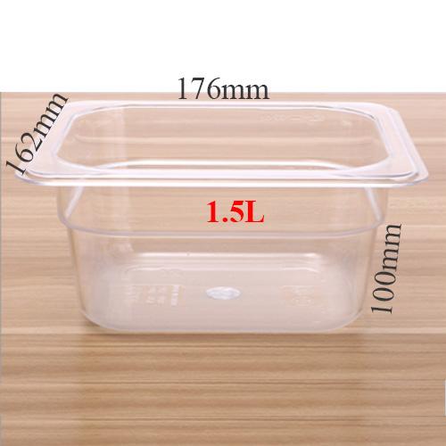 Khay nhựa đựng thực phẩm topping thạch trà sữa 1/6 sâu 100mm