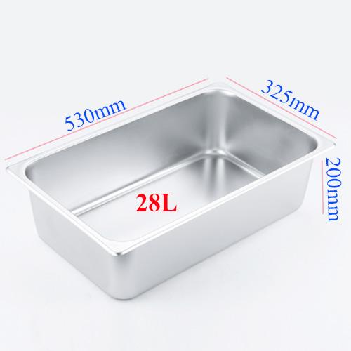 Khay inox GN 1/1x200 dung tích lớn nhất đựng thức ăn-trộn bột-salad