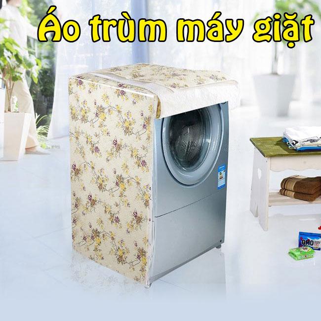 ÁO CHÙM MÁY GIẶT CỬA TRƯỚC LOẠI LỚN CHO MÁY TỪ ( 7kg - 10.5 kg ) TRẮNG PHỐI HOA CAO CẤP