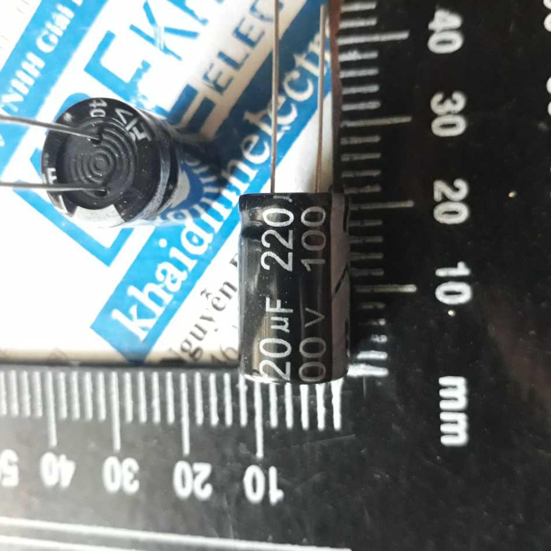 10 TỤ HÓA TỤ PHÂN CỰC 220UF 100V 13x21mm kde2911
