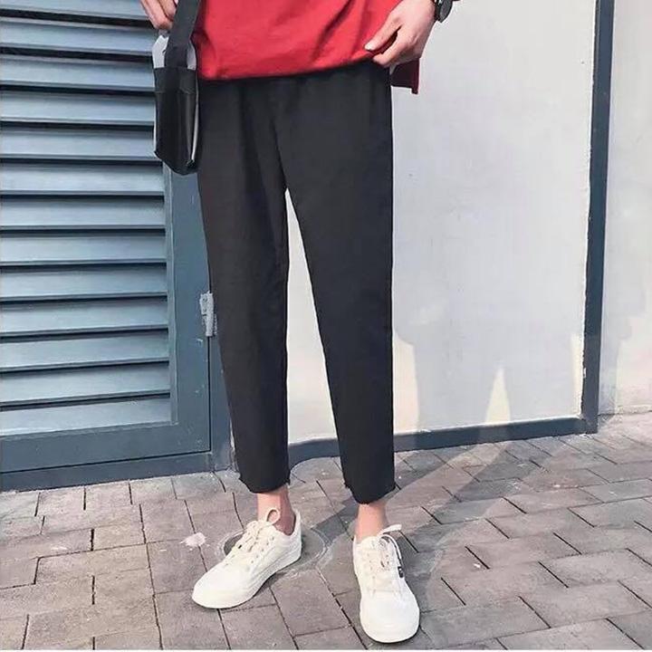 QUẦN BASIC PANTS UNISEX - QUẦN THUN NỮ (Màu đen)