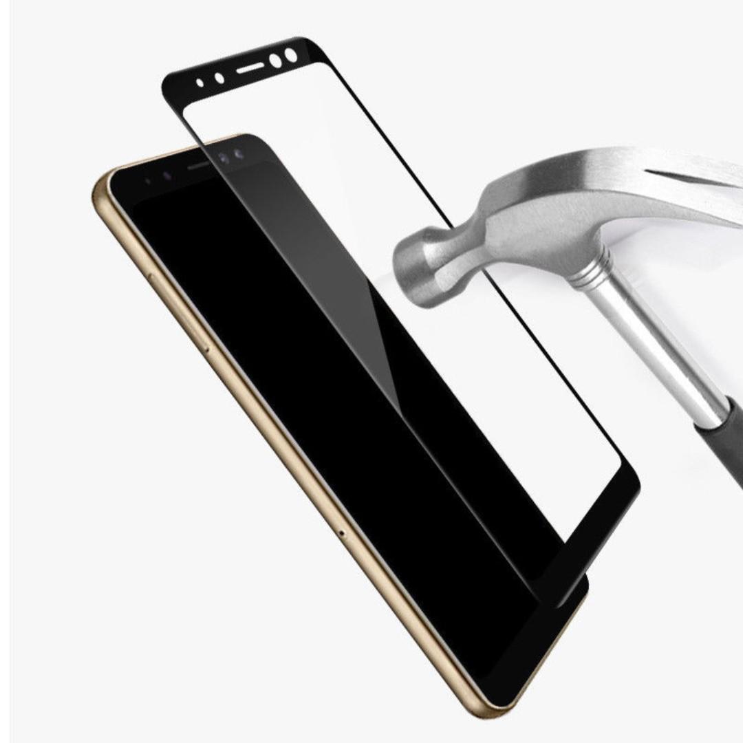 Kính cường lực Samsung A8+ / A8 Plus 2018 Đen (Full Màn, Full Keo)