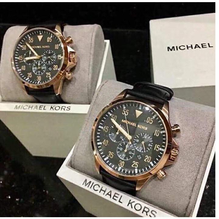 Đồng watch male leather strap Michael Kors MK8442 - MK8535 size 44mm fullbox, waterproof, stainless steel shell, high-end luxury