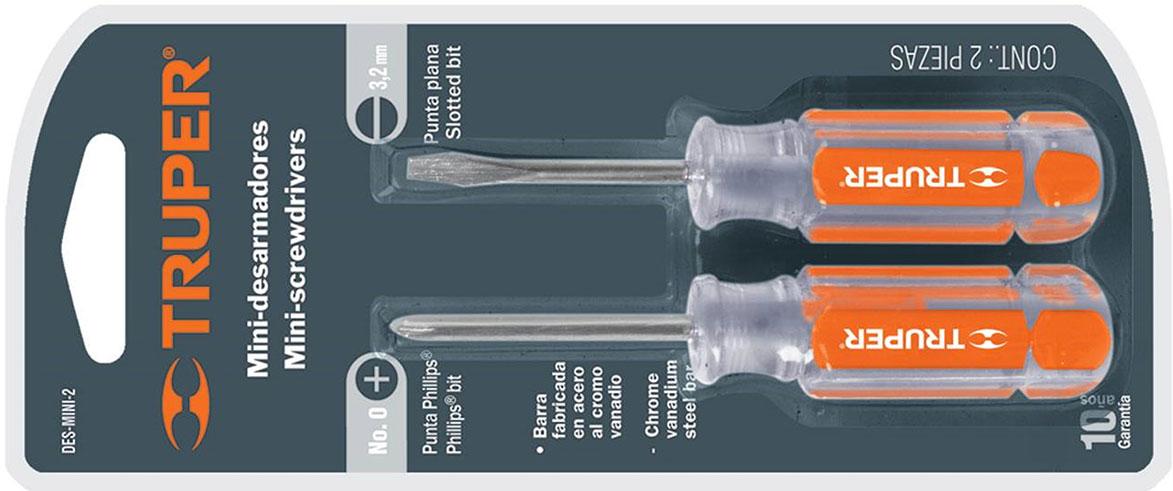 Bộ tuốc nơ vít dẹp và bake 2 cây Truper 14199 (DES-MINI-2)