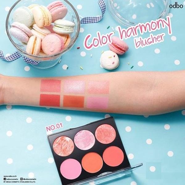 Phấn má 6 ô odbo color harmony blusher (Số 1)