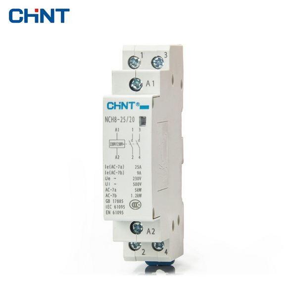 Bộ 2 khởi động từ ,contactor 1 pha CHINT NCH8-25A (trắng)