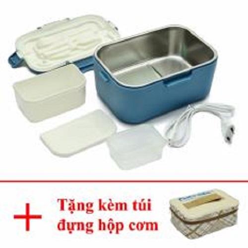 Hộp cơm cắm điện chefman ruột inox (tặng kèm túi da đựng) - Cà men cắm điện hâm nóng cơm và thức ăn tự động ruột inox siêu bền an toàn cho sức khỏe GIÁ HỦY DIỆT