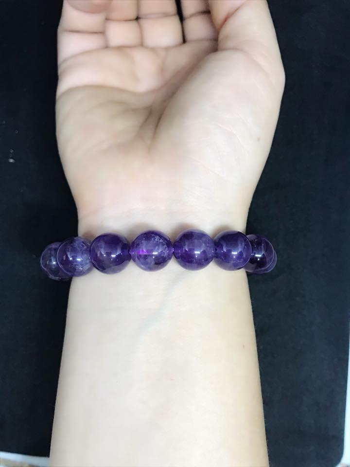 [HCM]VÒNG TAY ĐÁ THẠCH ANH TÍM THIÊN NHIÊN 12LY