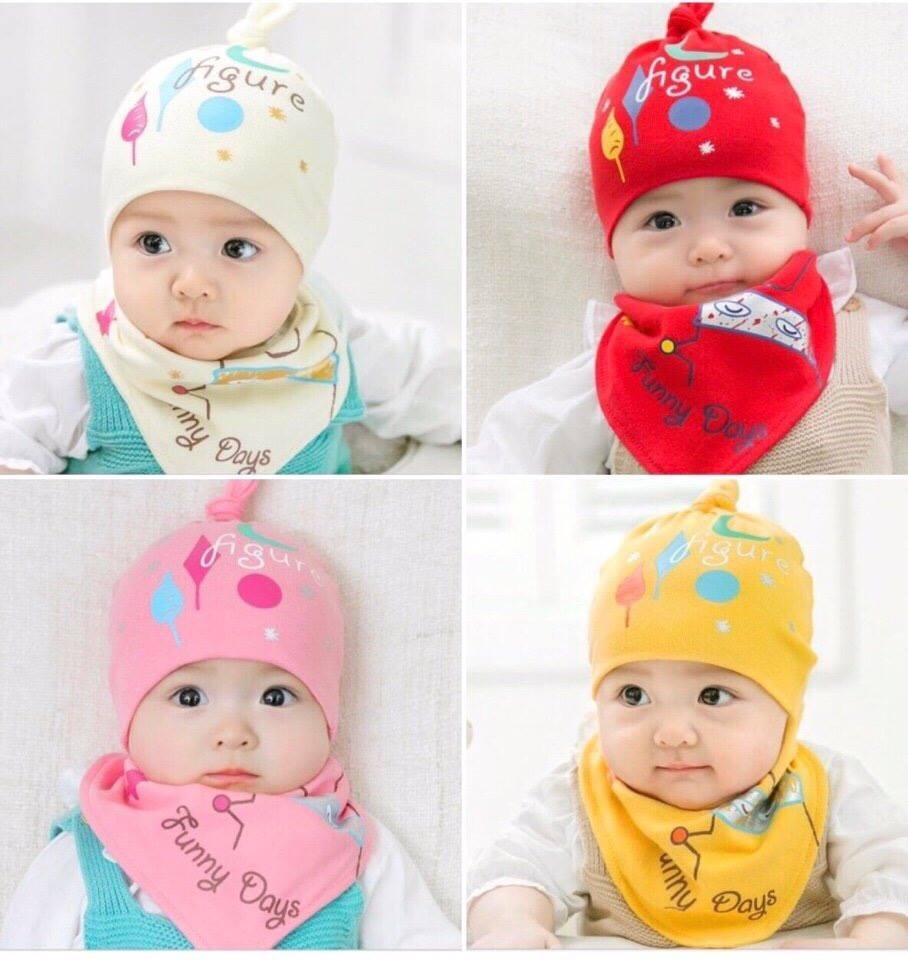 sét mũ, yếm ngộ nghĩnh cho bé