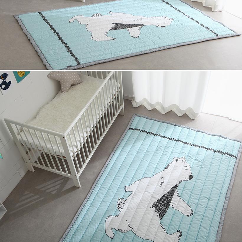 Thảm trải sàn ngủ đa năng HANAHANA KINDERBEAR RAYON RUG 140 X 210 cm (Mint)