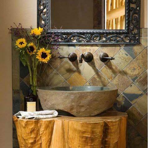 Lavabo sink đá bazan basalt đen nguyên khối