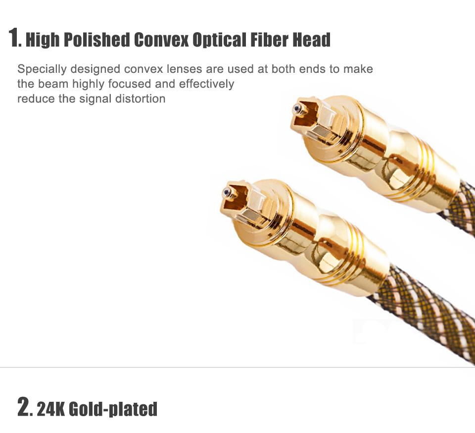 Dây audio quang (Toslink Optical) 2 đầu mạ vàng 24k