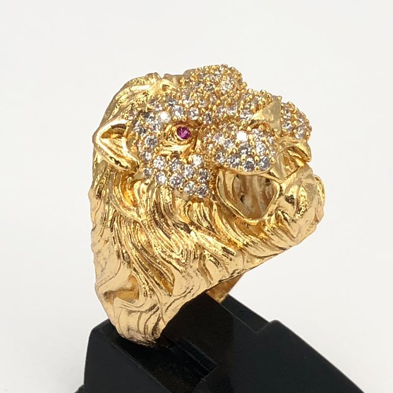 [HCM]NHẪN NAM SƯ TỬ MẠ VÀNG 18K CAO CẤP