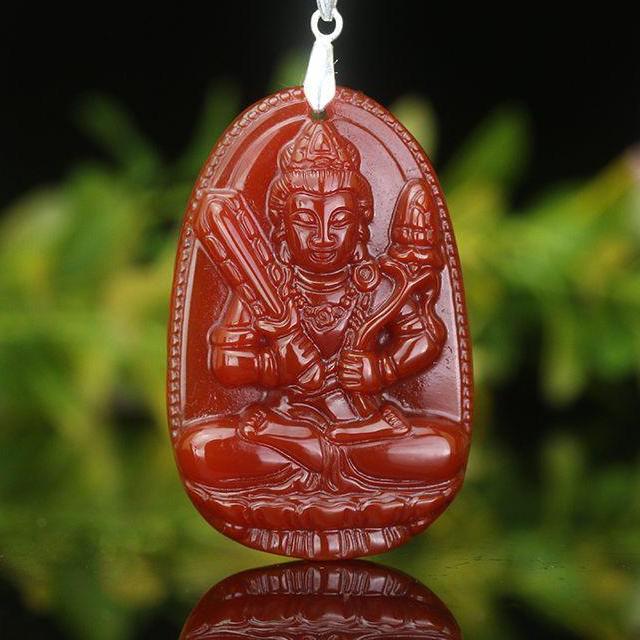 [HCM]MẶT BẢN MỆNH HƯ KHÔNG TẠNG BỒ TÁT ĐÁ MÃ NÃO ĐỎ- TẶNG KÈM DÂY ĐEO