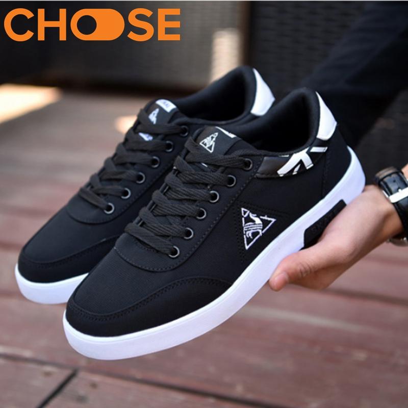 Giày thể thao Sneaker đen đỏ Họa Tiết Tam Giác Phá Cách 0601