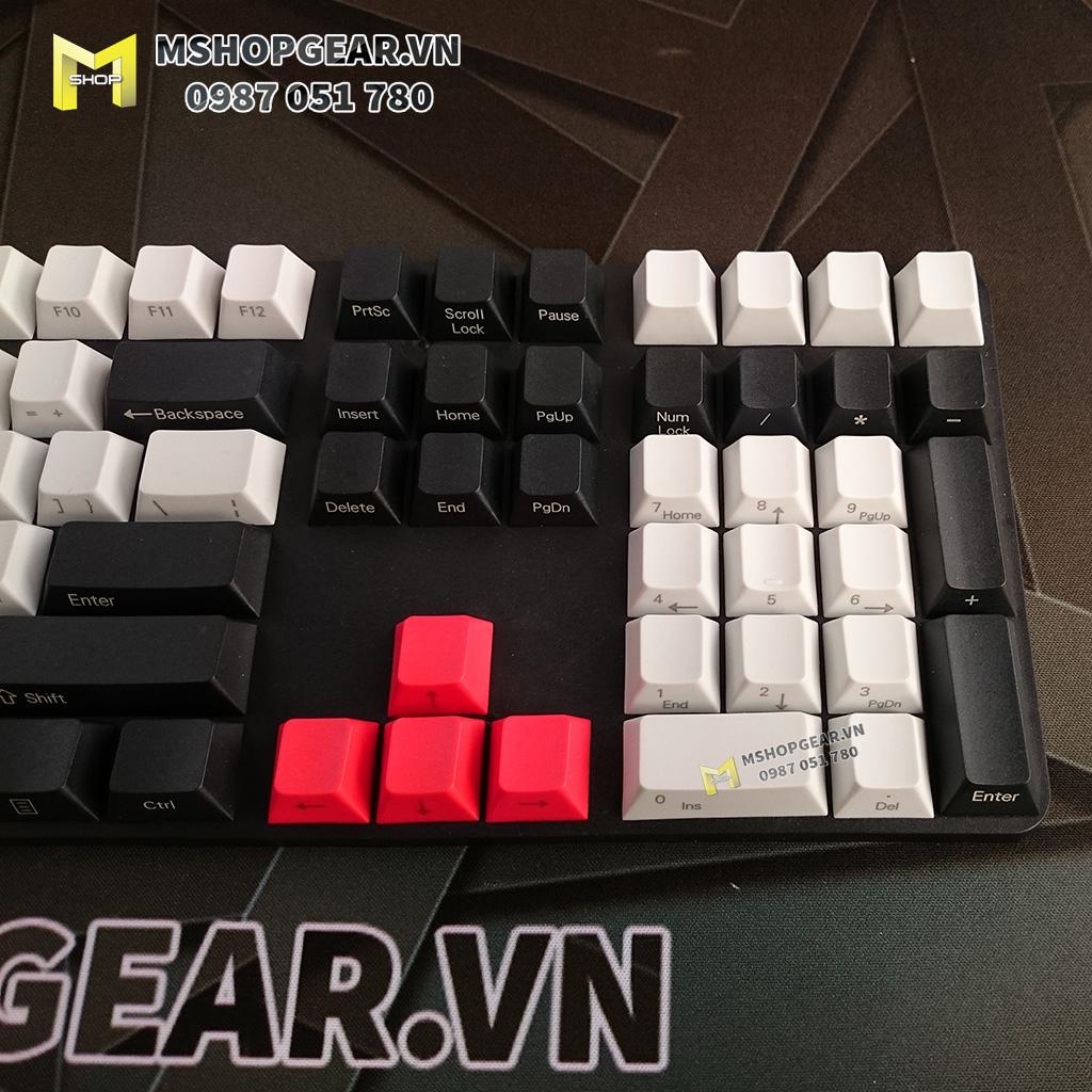 Set keycap thick PBT Trắng – Đen 108 keycap ninja cherry profile