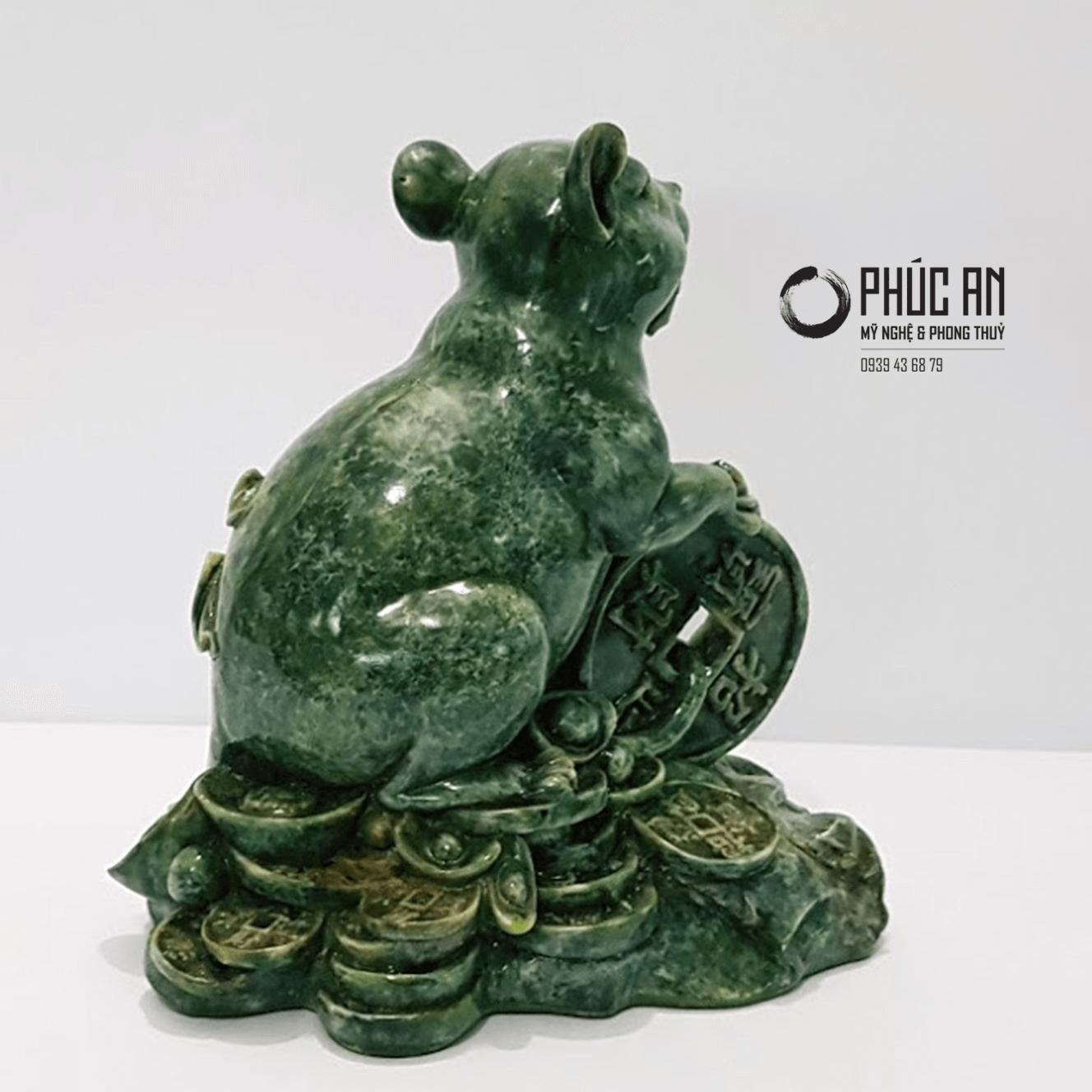 Tượng Đá 12 Con Giáp Phúc An - Tượng Đá Con Chuột (Tý) cao 17cm