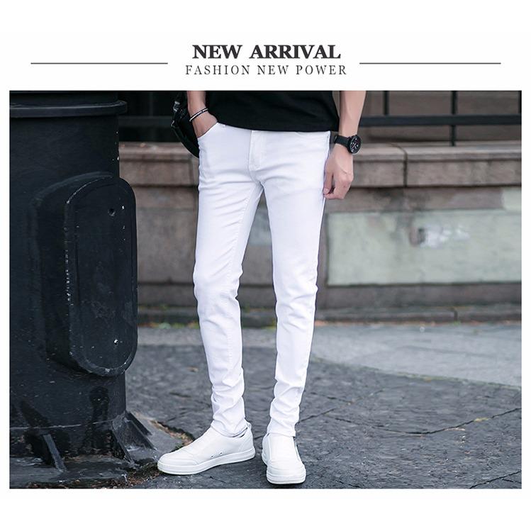Quần jean Kiểu Hàn ( Màu Trắng ) Phong cách Đơn giãn HotBoy Hàn Quốc