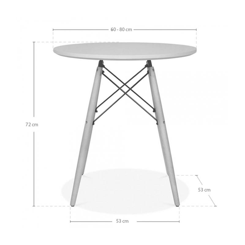 Bàn tròn Eiffel chân gỗ kích thước 60 cm (Đen)