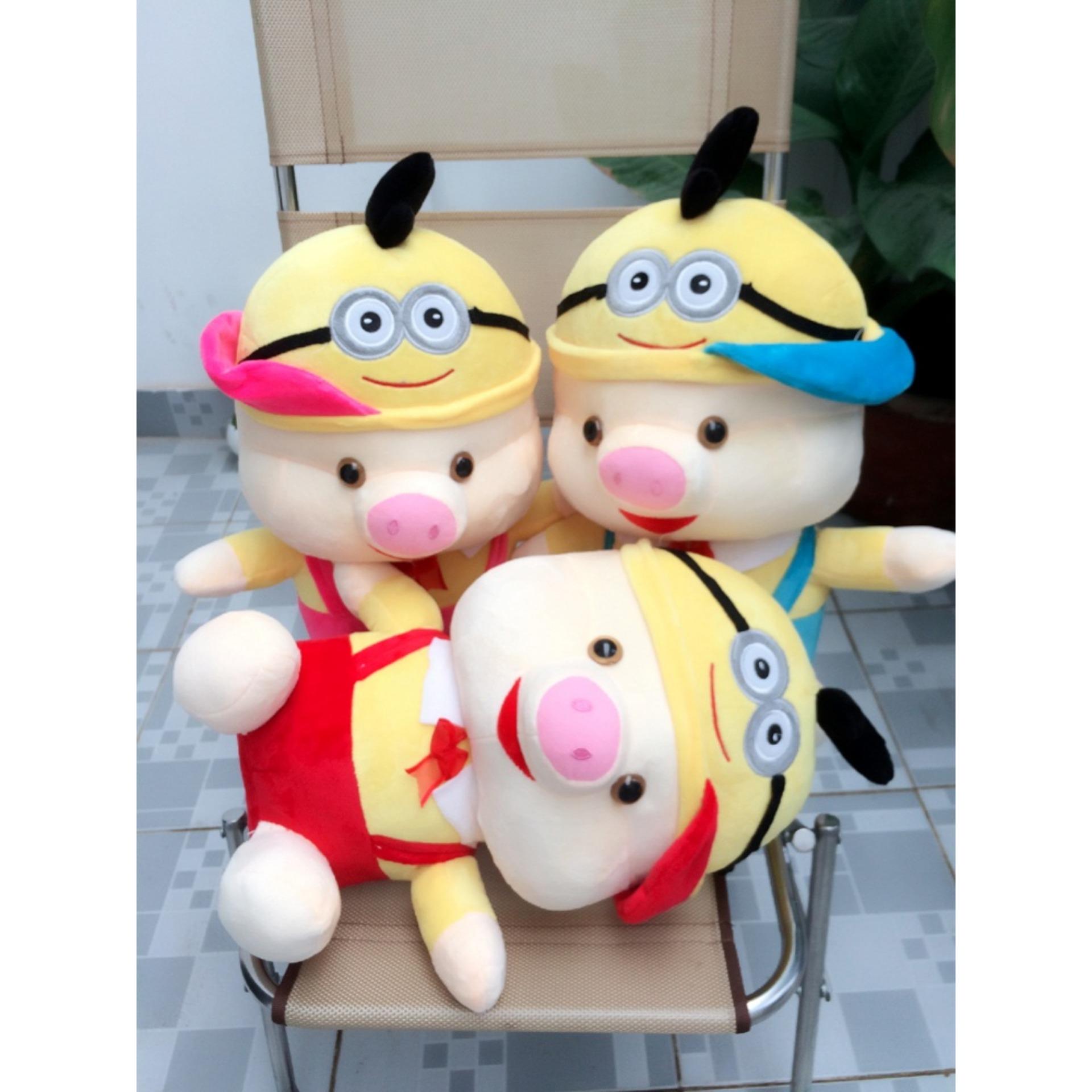 GẤU BÔNG LỢN NÓN SIÊU DỄ THƯƠNG CAO 55CM