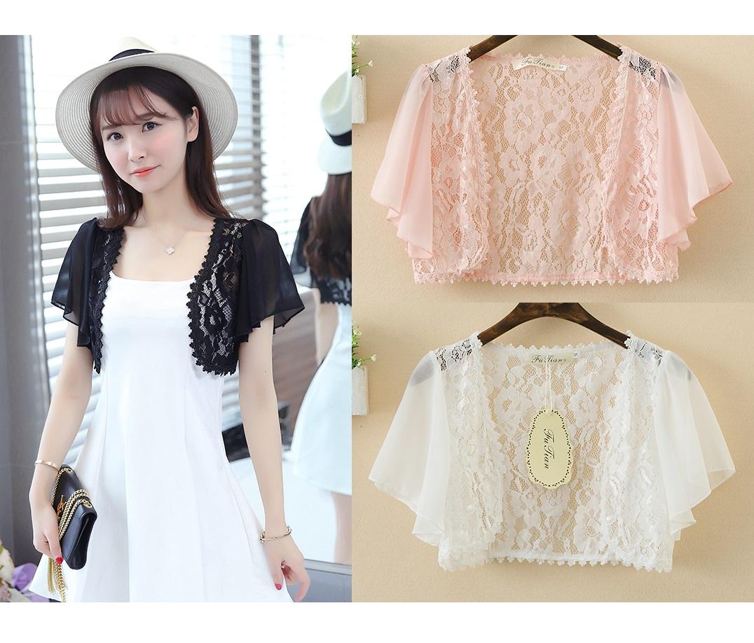 [HCM]Áo khoác ren tà ngắn 06 C107