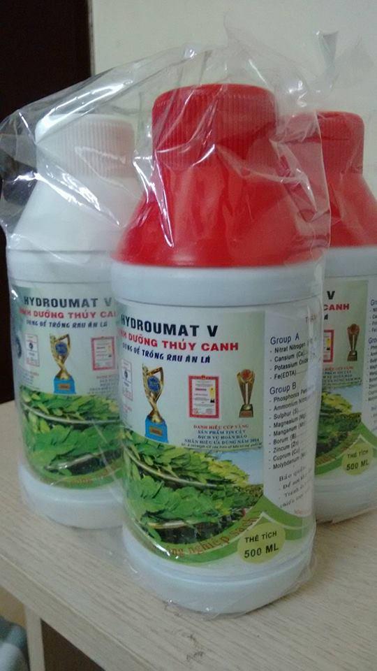 2 cặp (4 lọ) HYDROUMAT V dung dịch thủy canh cho RAU ĂN LÁ