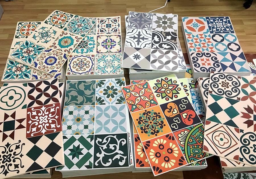 Decal gạch bông Simple - Decal dán tường - Sắc nét bền đẹp