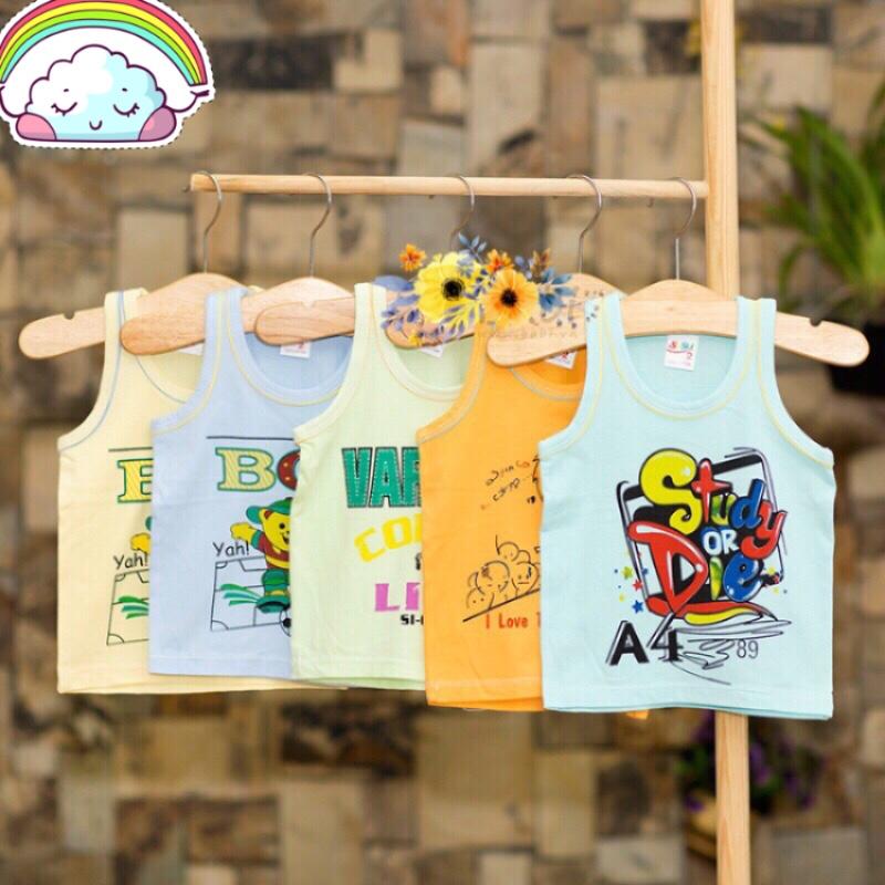 Sét 5 áo ba lỗ bé trai susu màu