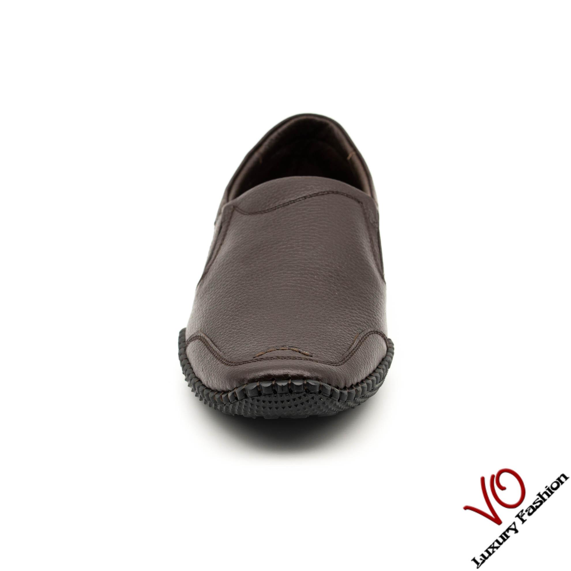 Giày mọi da bò thật màu đen và nâu đỏ KK459