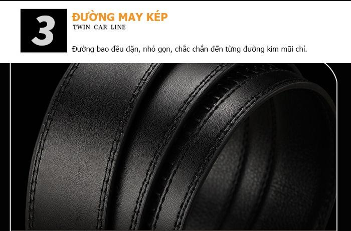 Dây Nịt Nam Da Bò Mặt Cá Sấu SPK914 (Đen)