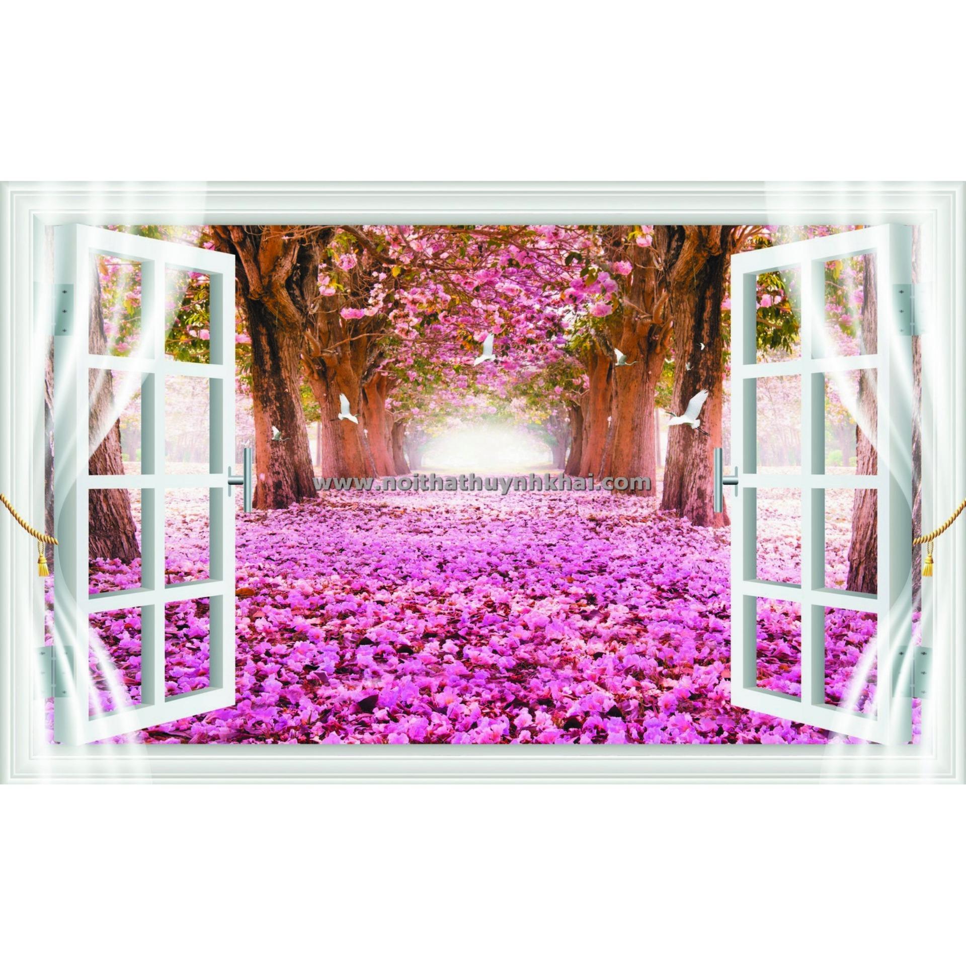 Tranh dán tường cửa sổ 3d cao cấp - cs 81