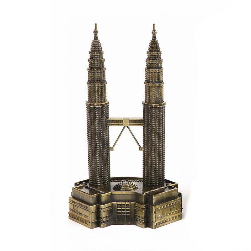 Mô hình tháp đôi Petronas cao 18 cm V.2 (màu vàng rêu)