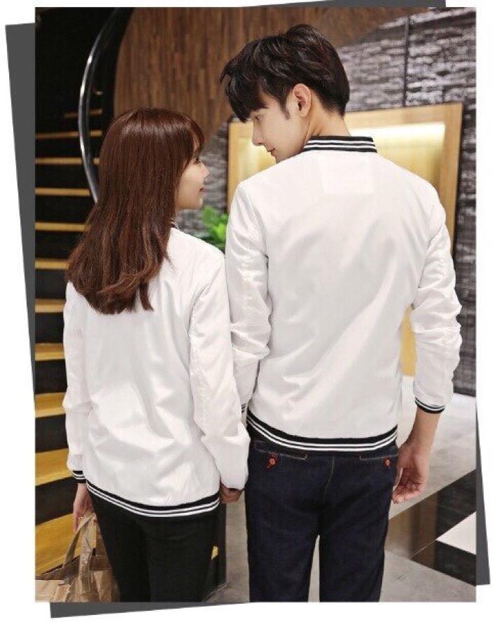 [HCM]Áo Khoác Bomber Nam Nữ Cao Cấp Trắng - DA1