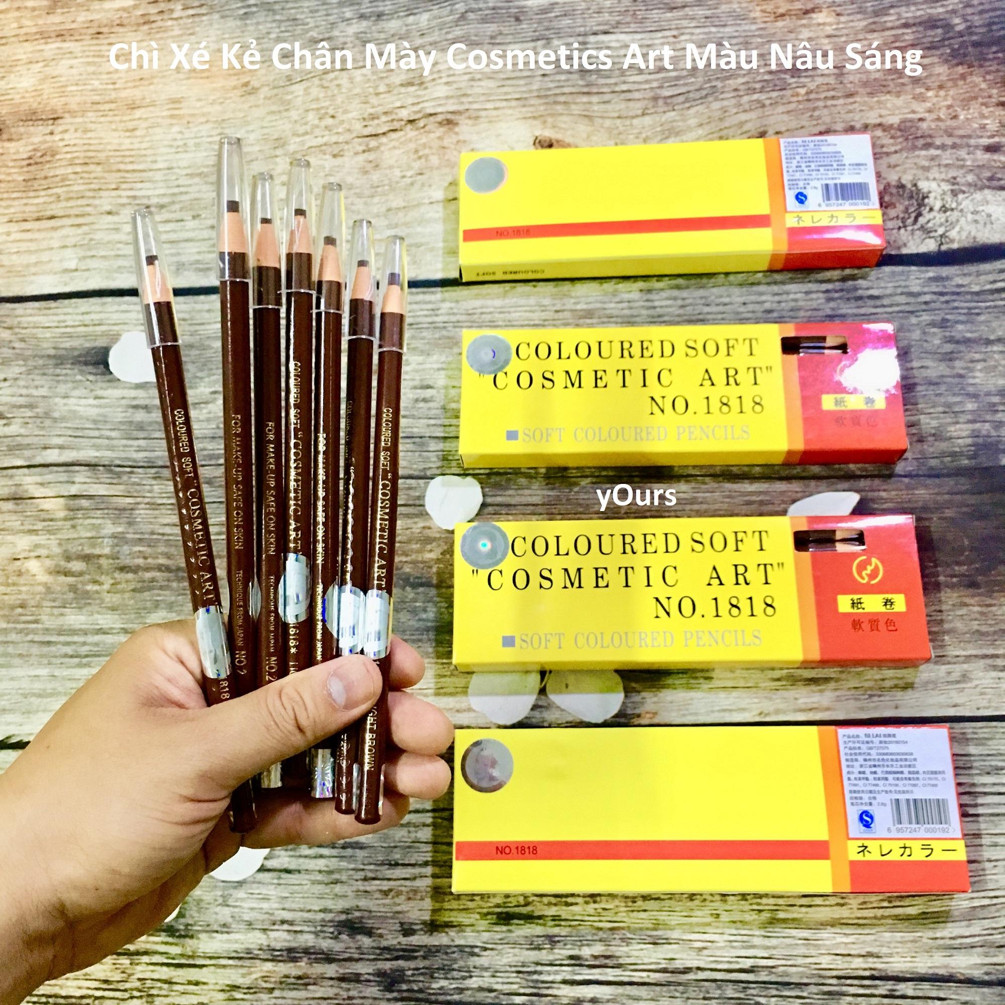 [Combo 2 Cây]  Chì Xé Kẻ Chân Mày Cosmetic Art Eyebrow Pencil Màu Nâu Sáng 2 Tem 1818 No.2 - Chì Kẻ Mày Cosmetic Art Eyebrow Pencil Màu Nâu Sáng 2 Tem 1818 No.2 - Chì Xé Cosmetic Art Eyebrow Pencil Màu Nâu Sáng 2 Tem 1818 No.2