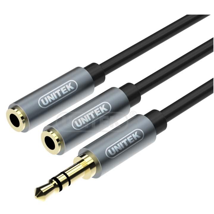 Cáp âm thanh 1 chia 2 cổng Audio 3.5mm Unitek Y-C956ABK