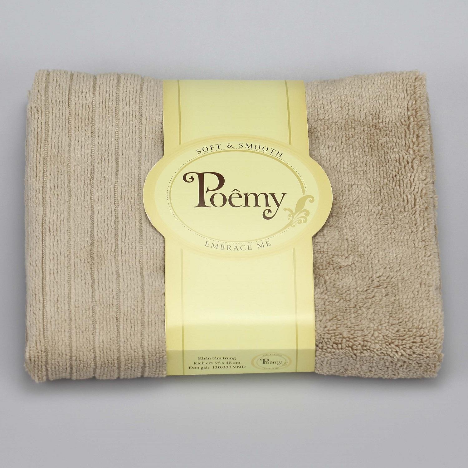 khăn Poemy - khăn lau tóc kích thước 48x95 (khách chat với shop để yêu cầu màu sắc)