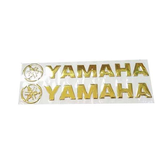 Bộ 2 miếng dán nổi chữ Yamaha ( Vàng)