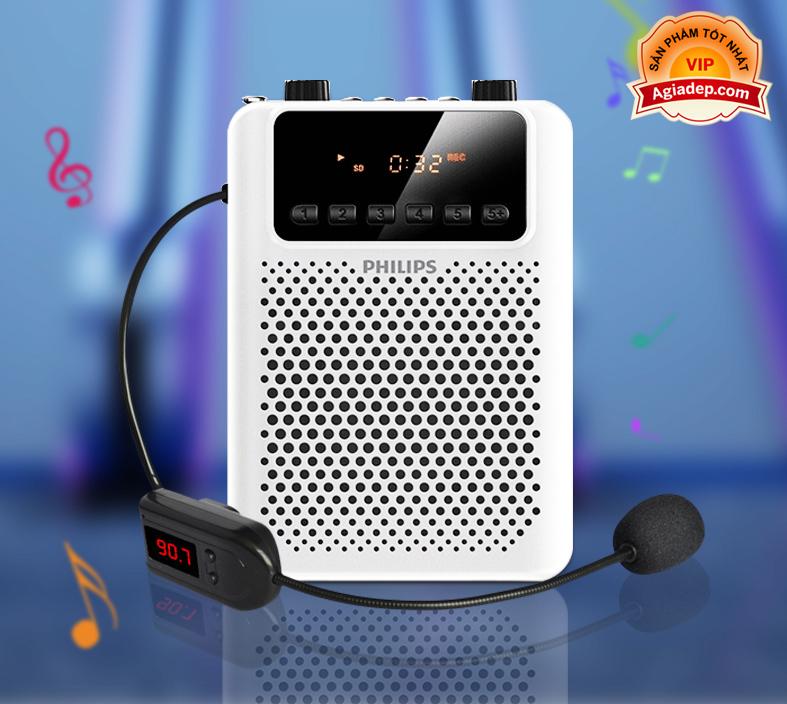 Mic + Loa Trợ giảng Hàng hiệu Philips (Âm thanh vượt trội) + 3 Mic (mic ko dây, mic có dây, mic cúc áo)
