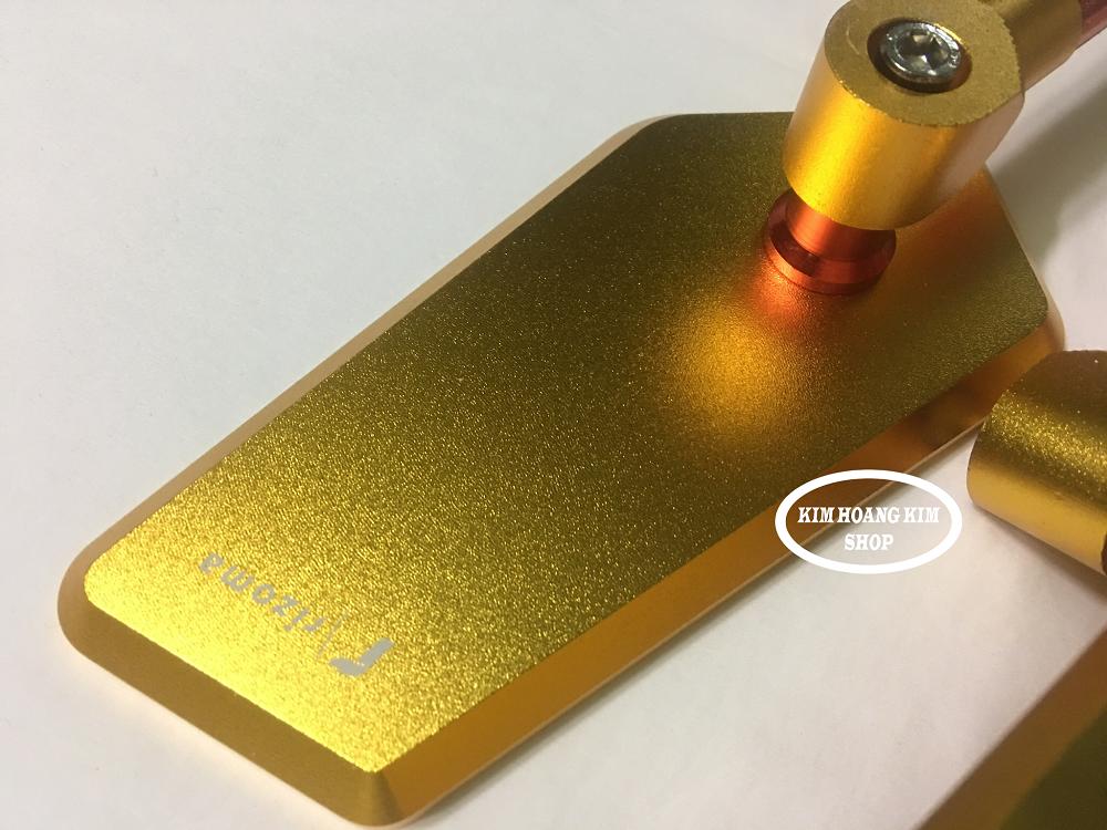Kính chiếu hậu xe máy Kiểu Iphone Xéo (màu Vàng) 1 cặp