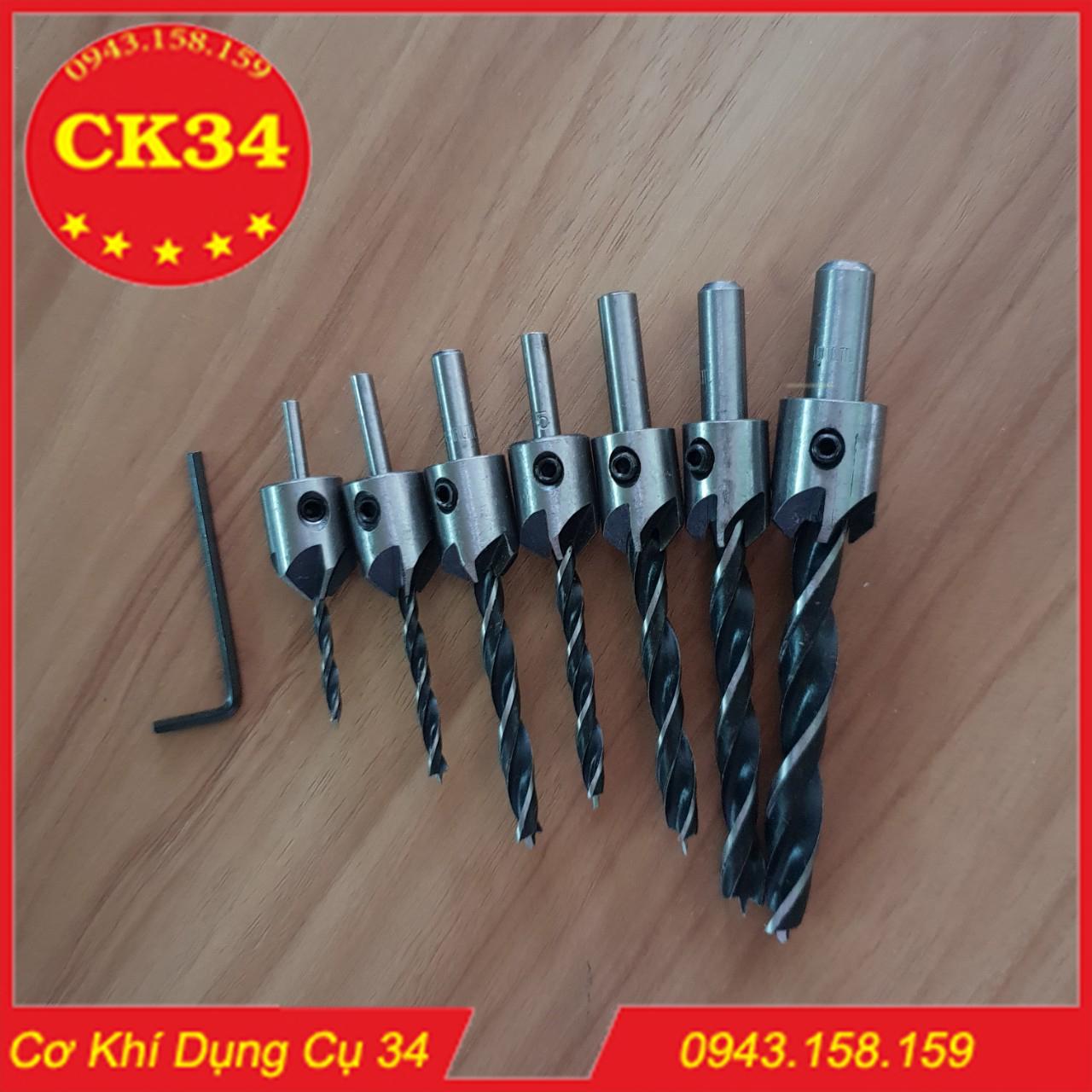 Bộ 7 mũi khoan gỗ doa lỗ vít