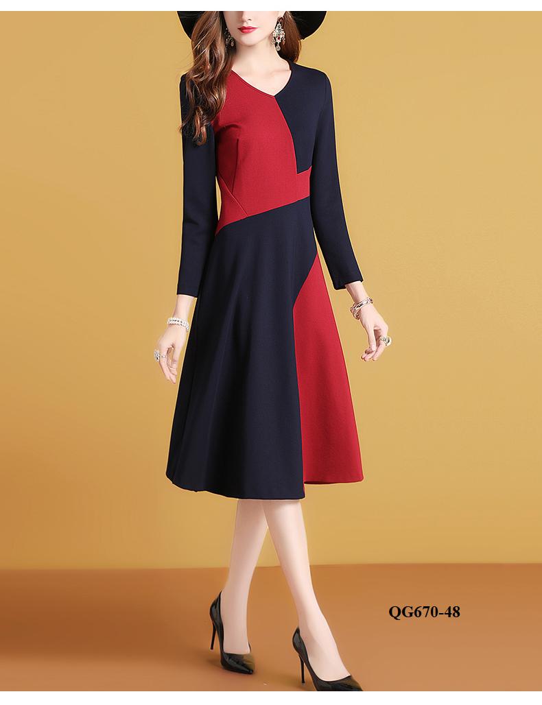 ĐẦM XÒE TAY DÀI PHỐI MÀU - SIZE S-6XL