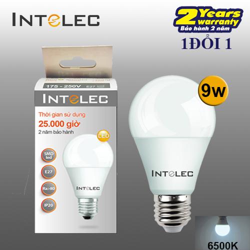 Bộ 10 bóng đèn Led Búp INTELEC 9W Ánh Sáng Trắng (6500K)