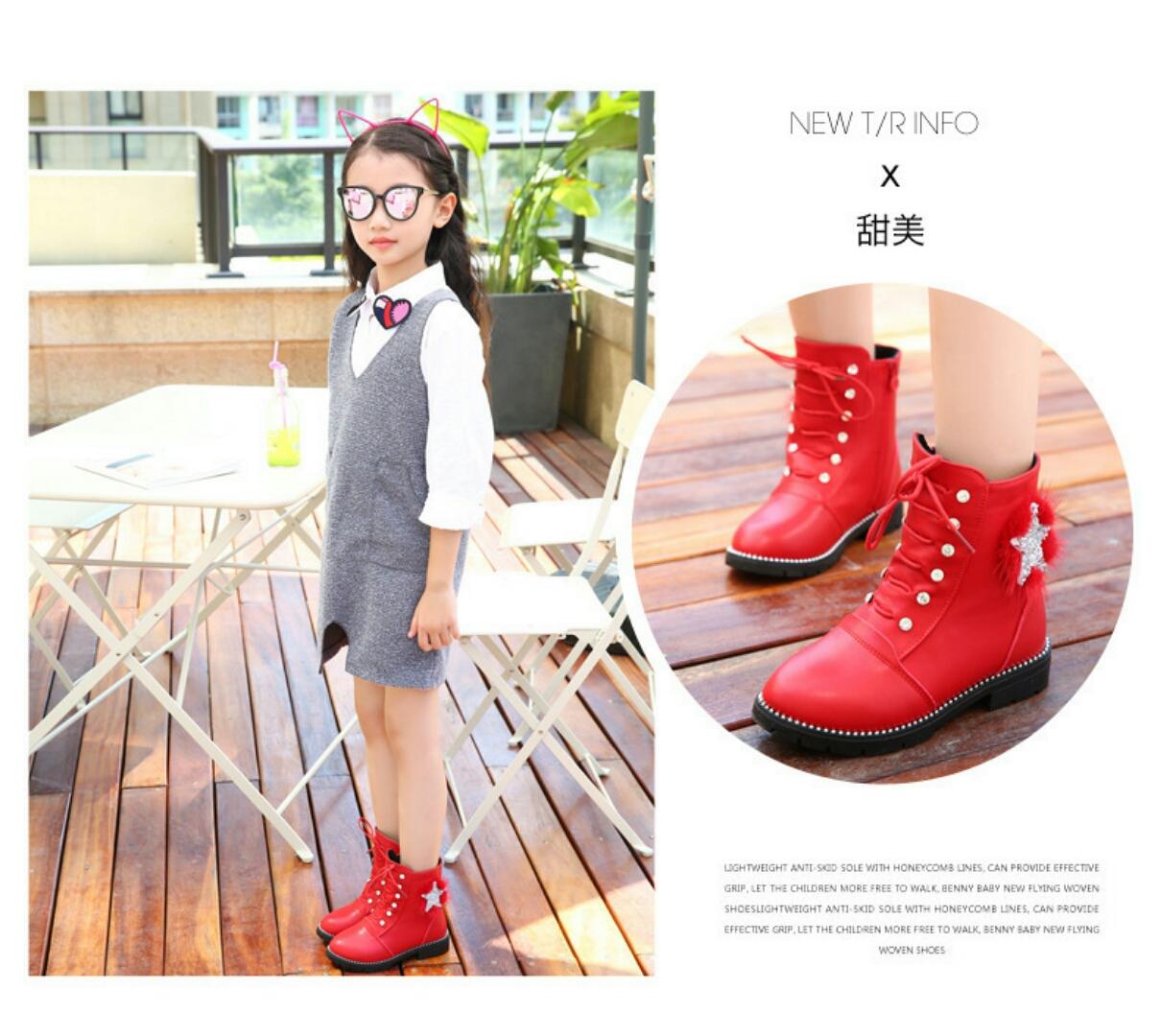 Boot bé gái siêu đẹp ấm size từ 27 tới 37