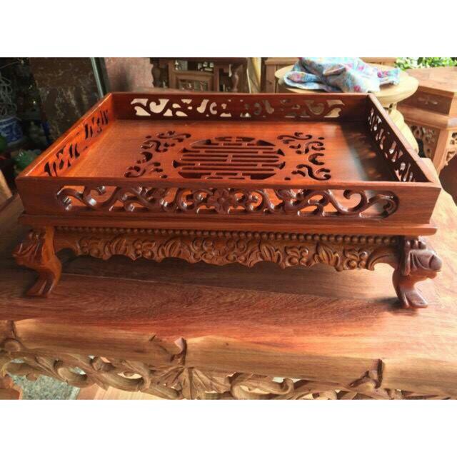khay uống trà gỗ hương đỏ ( 45cm x 35cm x13cm )