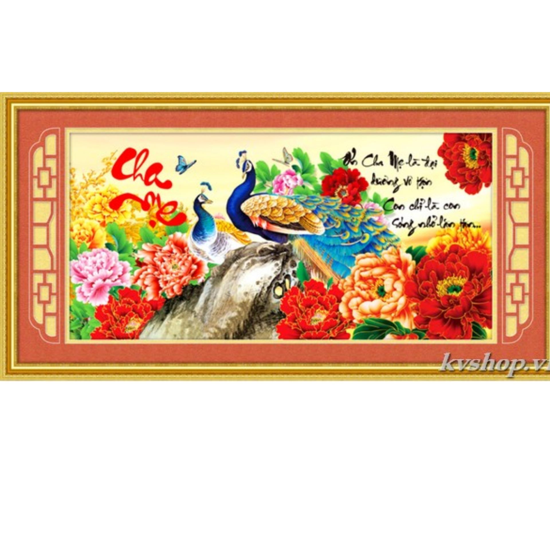 Tranh chấm đá Cha mẹ DF282-Bảo Ngọc