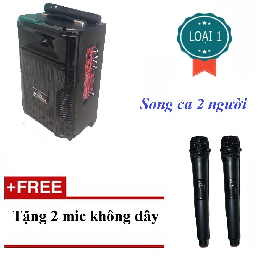 Loa karaoke k108 siêu đỉnh tặng kèm 1 micro không dây