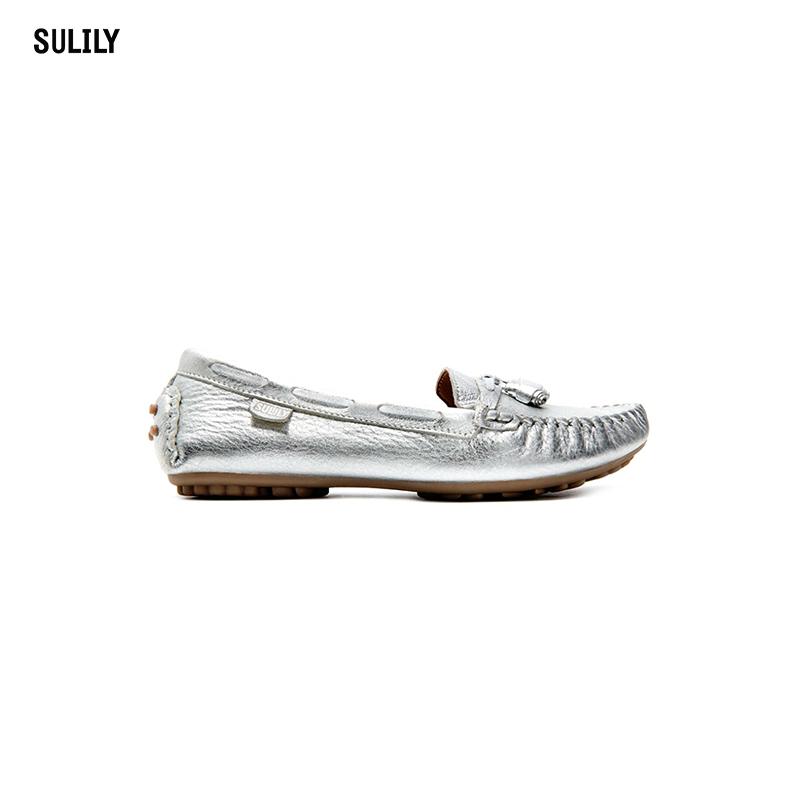 Giày Mọi Nữ Da Bò Nơ Sulily